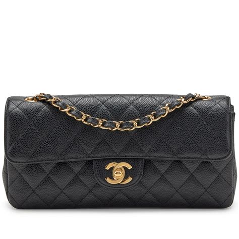 chanel east west caviar|CHANEL Caviar Quilted East West Flap Black .